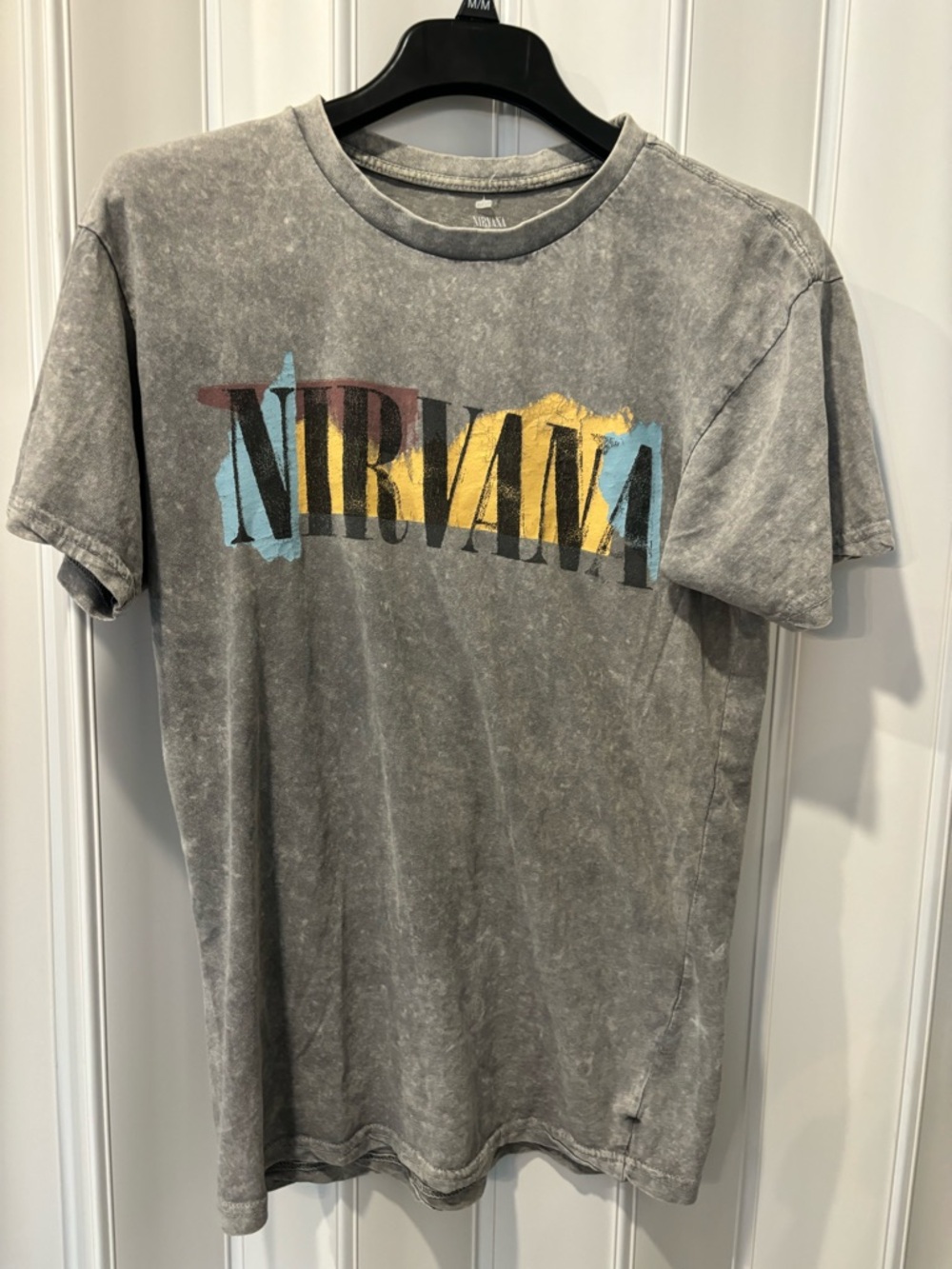 Nirvana Logo Graphic Tee - Gray Vintage Wash Size Medium